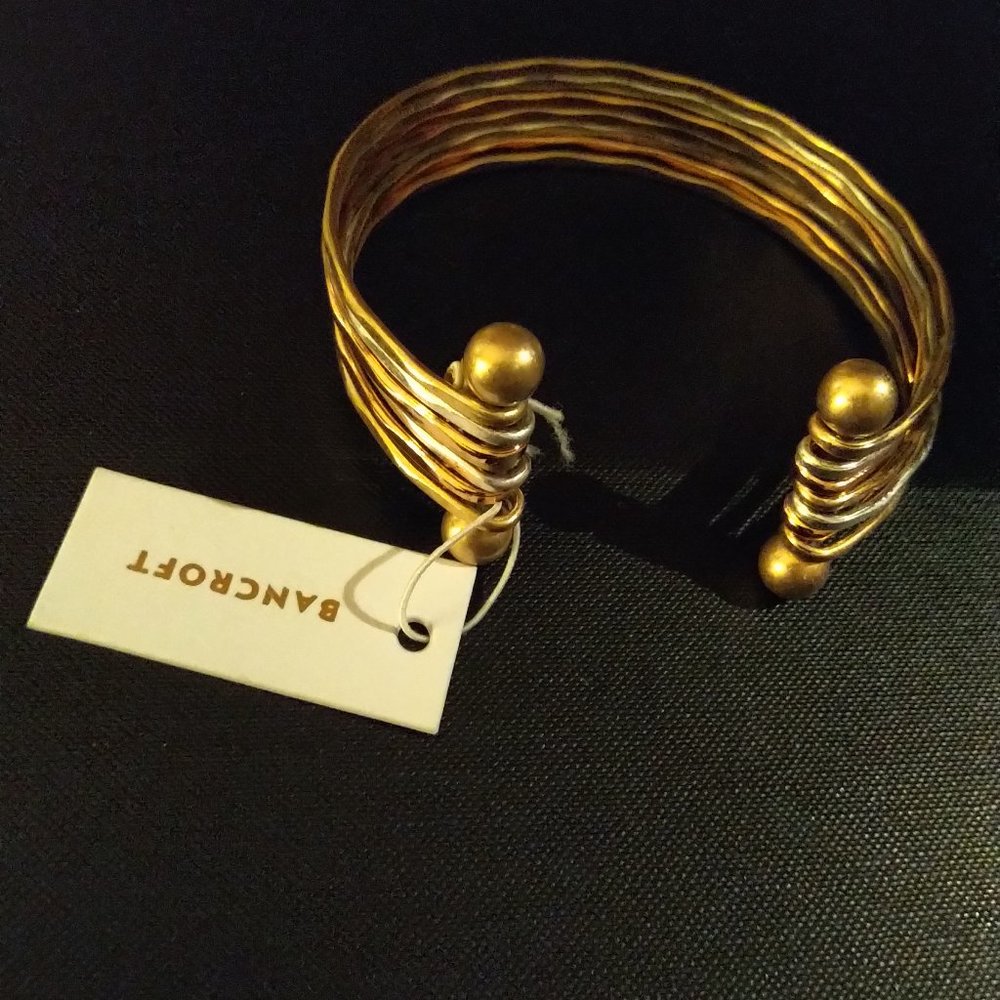 Bancroft Martin Mini Layered Metal Cuff Gold New NWT BANCROFT